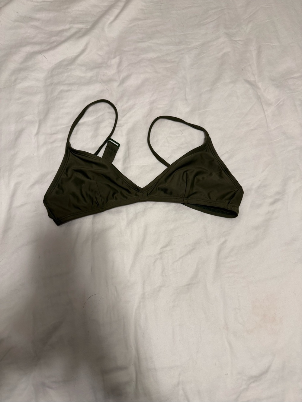 J. Crew Olive Green Triangle Bikini Top